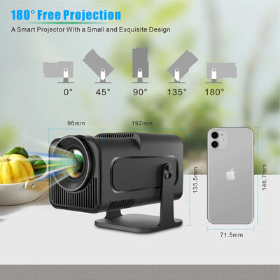 FLYIN HY320MINI 4K अल्ट्रा एचडी 3D पोर्टेबल शॉर्ट थ्रो प्रोजेक्टर और होम थिएटर और सिनेमा उपयोग के लिए प्रस्तुति उपकरण