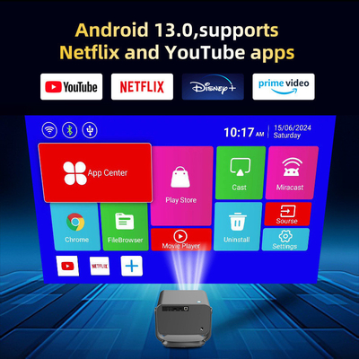 FLYIN P20 प्रो 4K 350Lms 1080P फुल एचडी प्रोजेक्टर ऑटो फोकस लेंस एलसीडी लैंप एंड्रॉयड 13 एयरप्ले पोर्टेबल होम थिएटर उपयोग